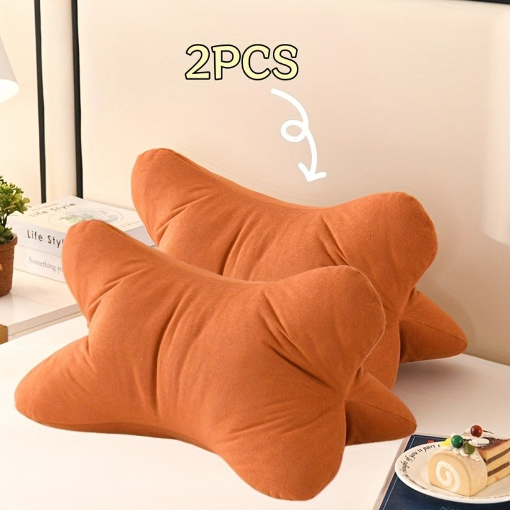 Triangular Lumbar Support Pillow Chenille, Breathable Back Cushion with Hidden Zipper for Office Chair Sofa Bed
