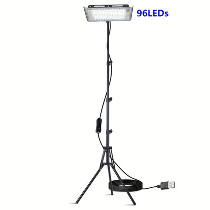 LED Work Light USB Powered 6000K Super Bright – Adjustable Height & Angle Bracket Lamp for Construction Site, Workshop, Office, Barn & Market – 50, 96 or 144 LEDs DC 5V Portable Job Site Light