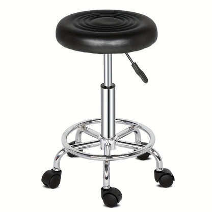 Saddle & Round Salon Stool with Backrest 360-Degree Swivel, Adjustable Height Professional Chair for Salon