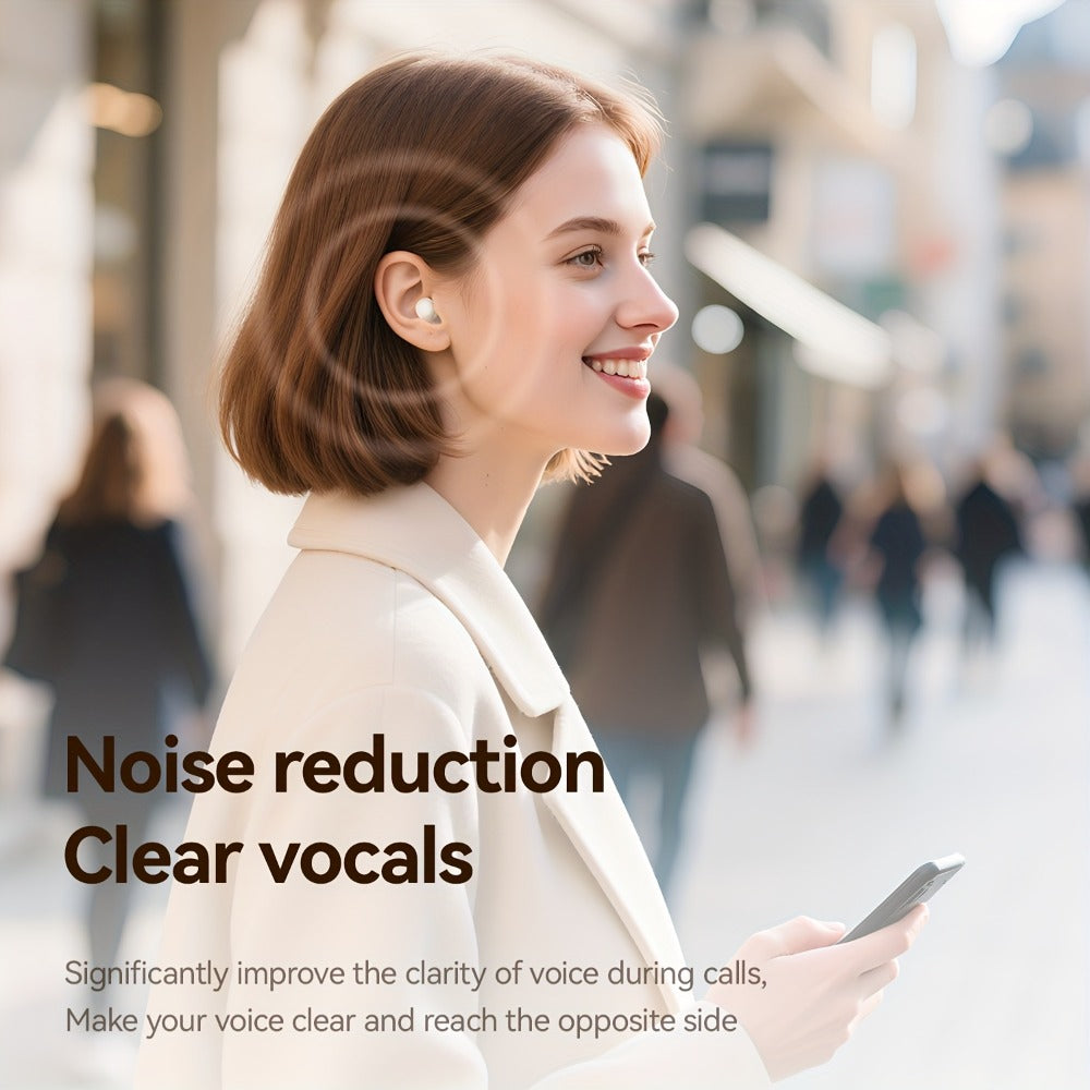 Invisible Two-Pair Sleep Earbud Set with Digital Charging Cases in Purple or Beige for Side-Sleep Listening