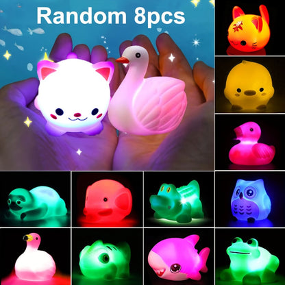 Light Up Floating Dinosaur Bath Toys for Kids – Glowing LED Bathtub & Pool Toy Set 2/4/6/8/12pcs | Animal Park, Marine & Colorful Themes | Toddler Boys & Girls Birthday Christmas Gift