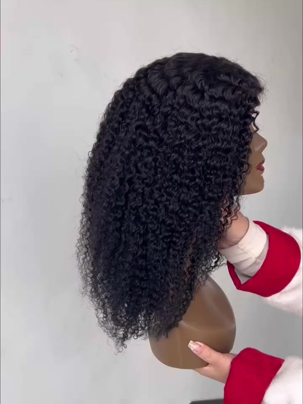 Lace Front Wig Kinky Curly Human Hair Style with 4x4x1 T-Part Lace, 180% Density and 12-22in Lengths