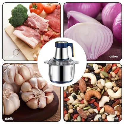 Electric Food Chopper with Top-Motor Design and 2L, 3L or 5L Bowls in Blue or Green Options