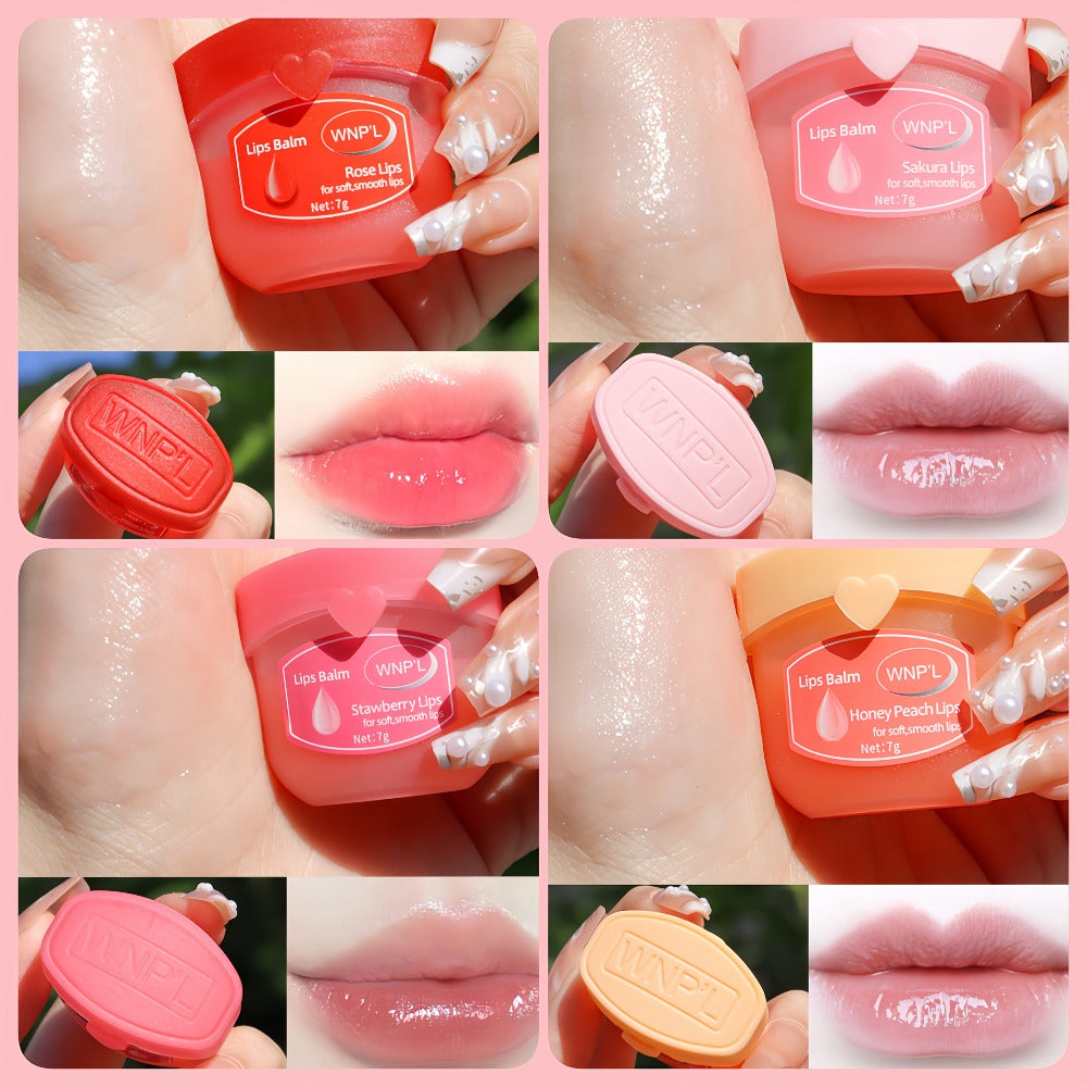 32-Piece Mini Pot Lip Balm Set with Eight Pictured Colors in Four Boxed Assortments and Heart Carton