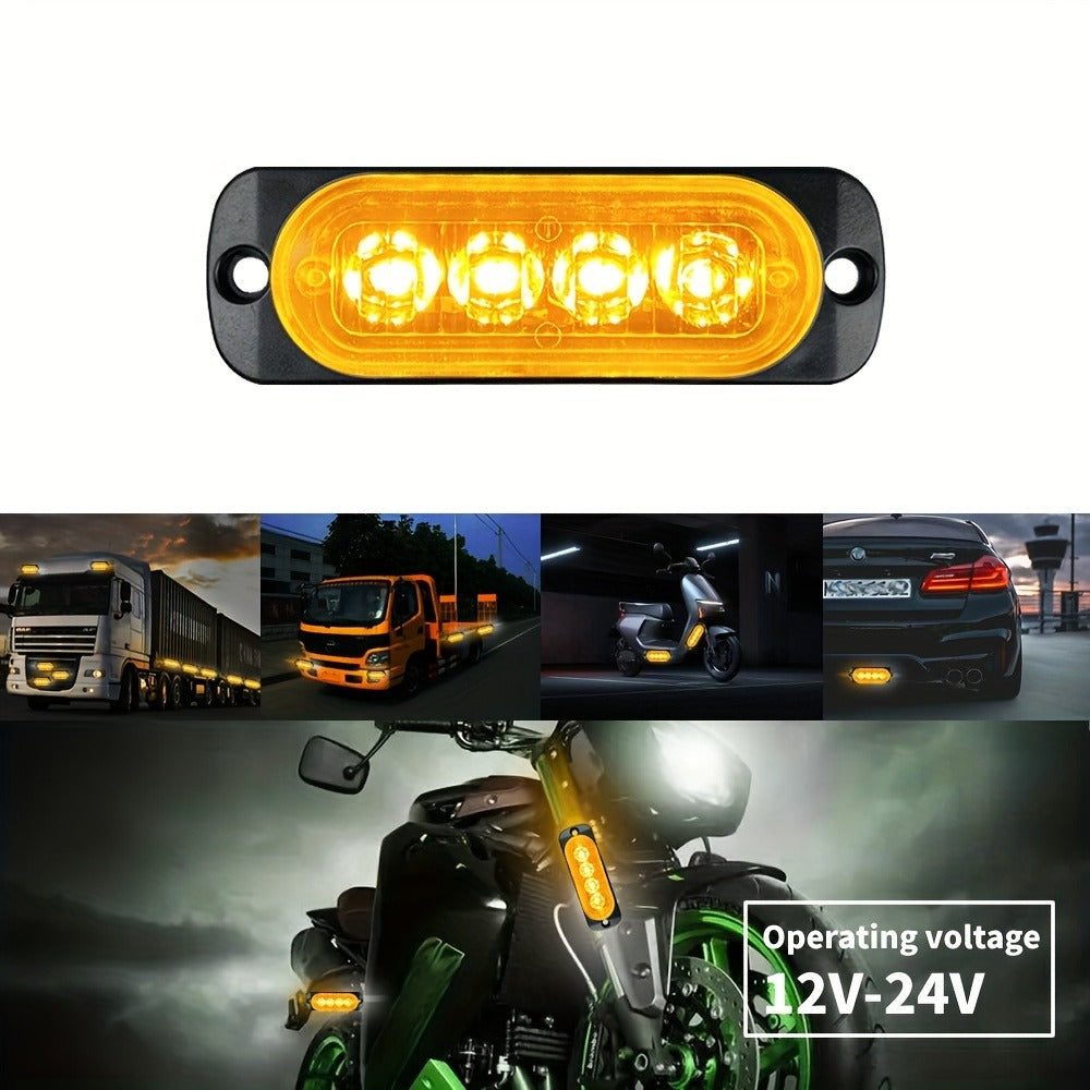 10pcs Universal LED Marker Lights for Trucks Cars 12V-24V Upgraded Clearance Side Marker Indicator Lamps, White Amber Red Options for Trailers RVs Pickups Heavy Duty Vehicles