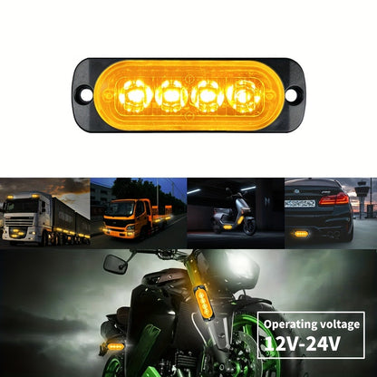 10pcs Universal LED Marker Lights for Trucks Cars 12V-24V Upgraded Clearance Side Marker Indicator Lamps, White Amber Red Options for Trailers RVs Pickups Heavy Duty Vehicles
