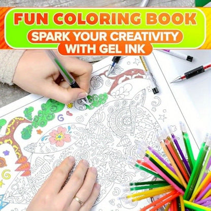 100-Pack Gel Pens Set Mixed Colors - Glitter, Metallic, Fluorescent & Colored Ink Pens for Drawing, Writing & Art Projects | Ages 14+