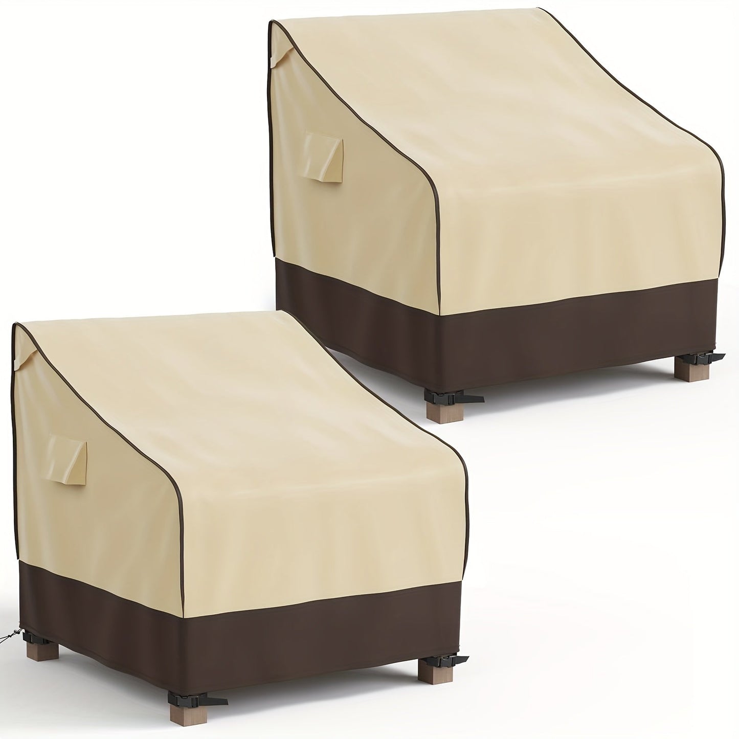 2-Pack Waterproof Patio Chair Covers for Adirondack & Rocking Chairs, 420D Heavy Duty Outdoor Furniture Covers, All-Weather UV & Moisture Protection