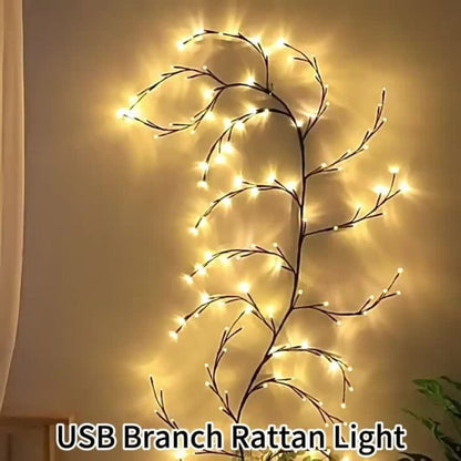 String Lights, 96-LED Bendable Willow Branch Fairy Lights with USB Power, Remote Control and Eight Indoor Modes