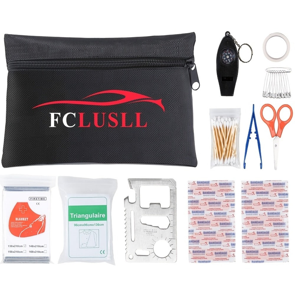 Car Roadside Emergency Kit with Jumper Cables, Towing Rope & Multifunctional Shovel – Complete Vehicle Safety Kit for Cars, Trucks & SUVs, Essential Road Trip & Winter Car Gift