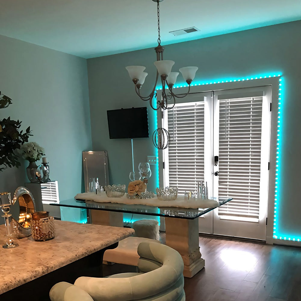 Music Sync LED Strip Lights with APP & 24-Key Remote - RGB Color Changing Built-in Mic USB Plug-and-Play 100FT 130FT 200FT for Bedroom Gaming Room Party Holiday Home Decoration