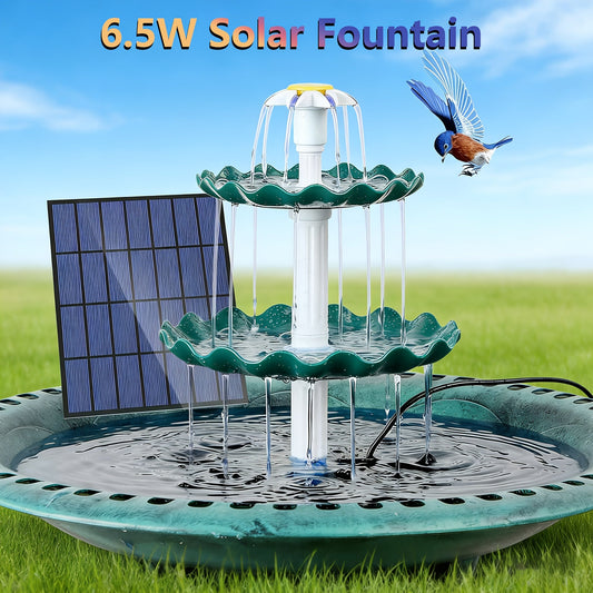 Bird Bath Fountain Pump 3-Layer Detachable Solar 3.5W Dark Green