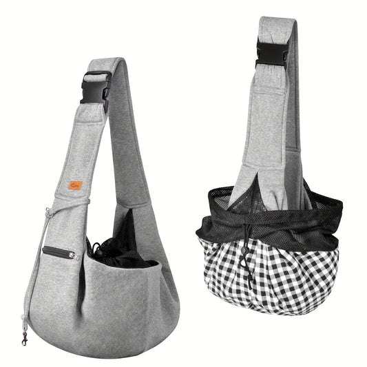 Adjustable Pet Sling Shoulder Carrier Bag | Hands-Free Dog Cat Puppy Carry Bag, Soft Breathable Travel Sling for Small Pets, Secure & Comfortable One-Shoulder Tote for Daily Use & Outdoor Travel, 3 Colors