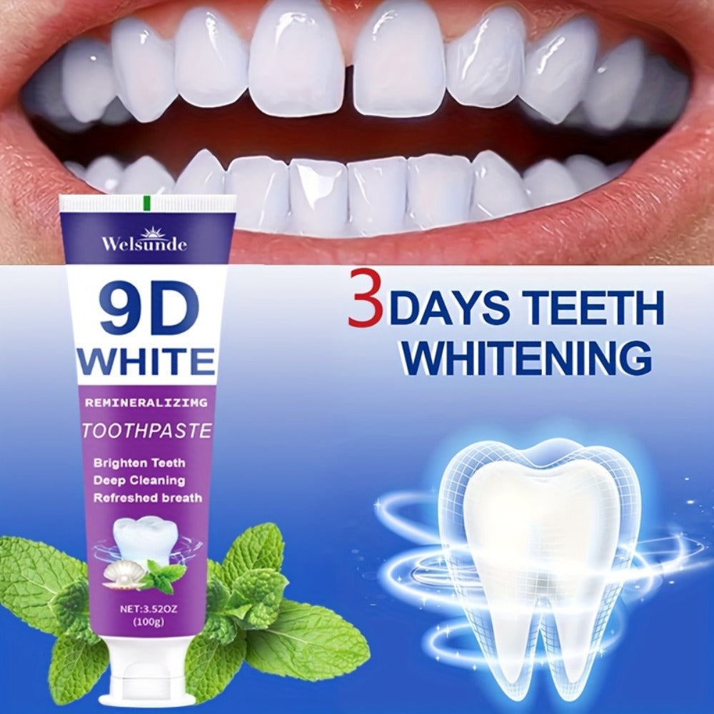 Four-Pack 100g Purple Mint Toothpaste Tubes with 9D Label Design and 400g Total Listed Quantity