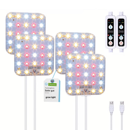Two-Panel 5V 2A USB Plant Light Kit with Standard or 96-LED Option and Four-Level Controller