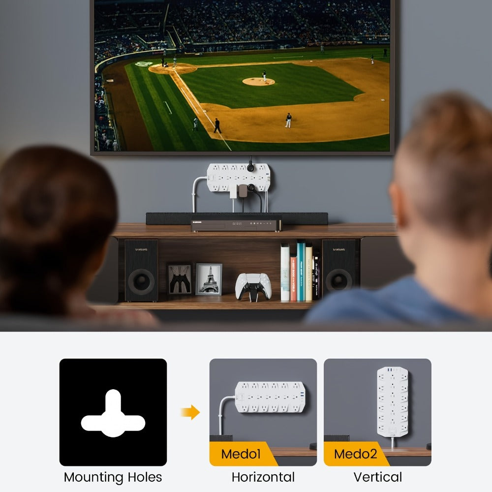 45W USB-C PD Power Strip Surge Protector 26-in-1, 22 AC Outlets & 4 USB Ports (2 USB-C 45W + 2 USB-A)