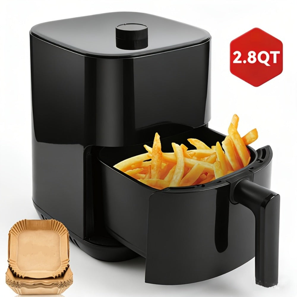 Air Fryer with LED Touchscreen, Viewing Window, Eight Preset Icons and 2.8Qt or 6Qt Black Capacity Options