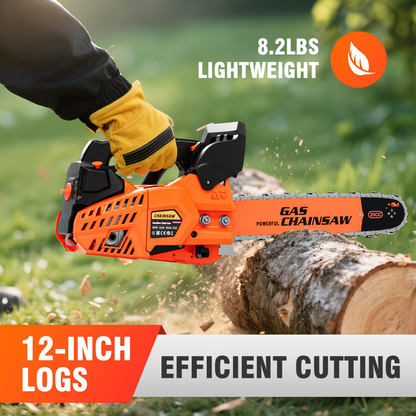 Mixed Gas Chainsaw Options with 12-Inch Compact Color Models and 20-Inch BlackRed Configuration