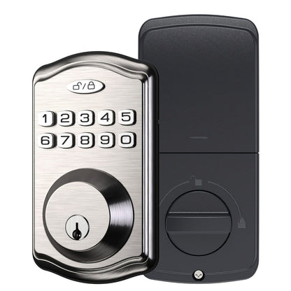 Electronic Keypad Deadbolt 3-Pack Keyless Entry Door Lock with 100-Code Capacity, Auto Lock, Anti-Peep PIN & Backup Key – No WiFi No App, Smart Lock for Home Villa Courtyard Apartment Standard Doors