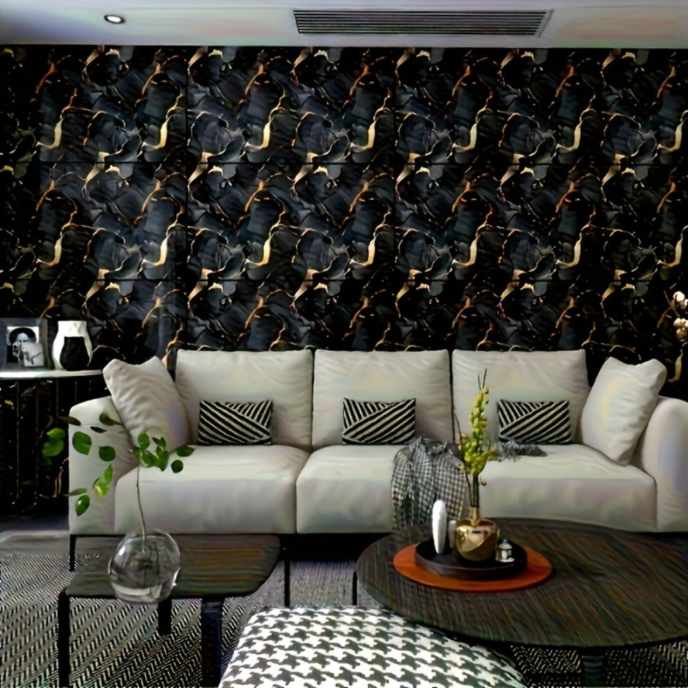 11.8 x 23.6-Inch Marble-Pattern Foam Wall Panels in 50- or 100-Piece Color and Count Options