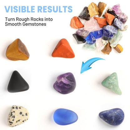 Rock Tumbler Kit for Kids & Adults 3-Speed Motor 9-Day Timer Rock Polisher Machine | Geology STEM Toy for Gem Stone Collectors Boys Girls Ages 8 9 10 11 12 | Birthday Christmas Gift