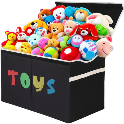 Extra Large Collapsible Kids Storage Chest with Lid – 31.7 Gal Toy Box Organizer Bins for Boys Girls Bedroom Nursery Living Room