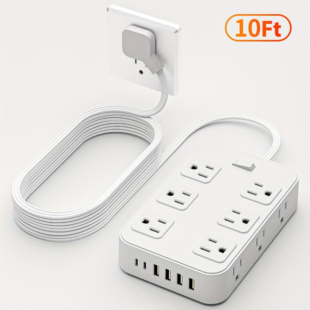Surge Protector Power Strip 18-in-1 with 12 Wide-Spaced AC Outlets, 4 USB-A, 2 USB-C and Master Switch