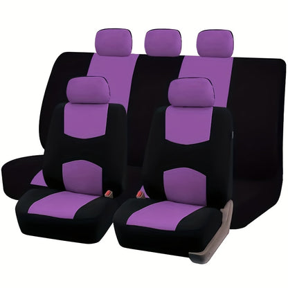 Universal Car Seat Covers Full Set – 5-Seat Breathable Knit Fabric, All-Season Wear-Resistant Protection for Front & Rear Seats | 16 Colors