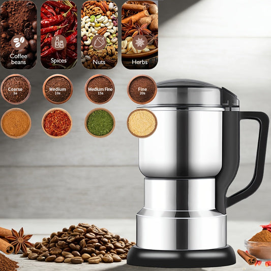 Electric Spice Grinder 300W – Multifunctional 304 Stainless Steel Coffee Bean Herb Seasoning Grain Grinder Machine for Kitchen, Large Capacity, Powerful & Fast