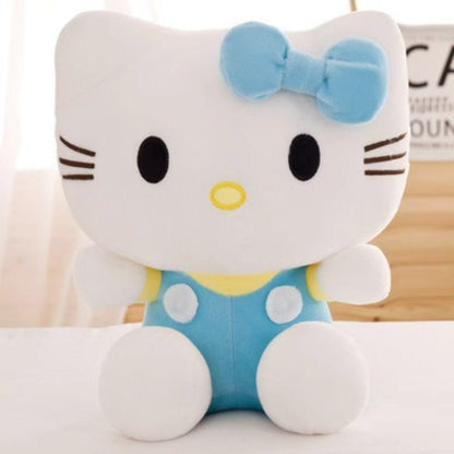 Plush Toy – Three-Piece Hello Kitty Character Set with Red, Pink and Blue Bow Styling for Display
