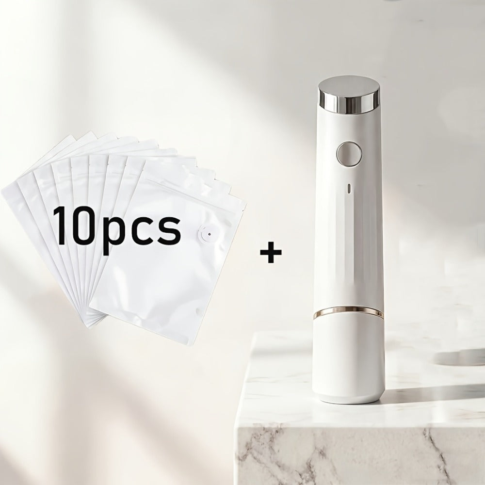 Pen-Style Handheld Vacuum Sealer with One-Button Operation, Type-C Charging and 10 Reusable Bags
