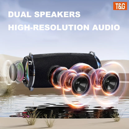 TG192 IPX4 Waterproof Portable Bluetooth Speaker Outdoor 2400mAh Rechargeable Wireless Speaker Color-Changing LED Breathing Light for Camping Picnic Party School Sports Family