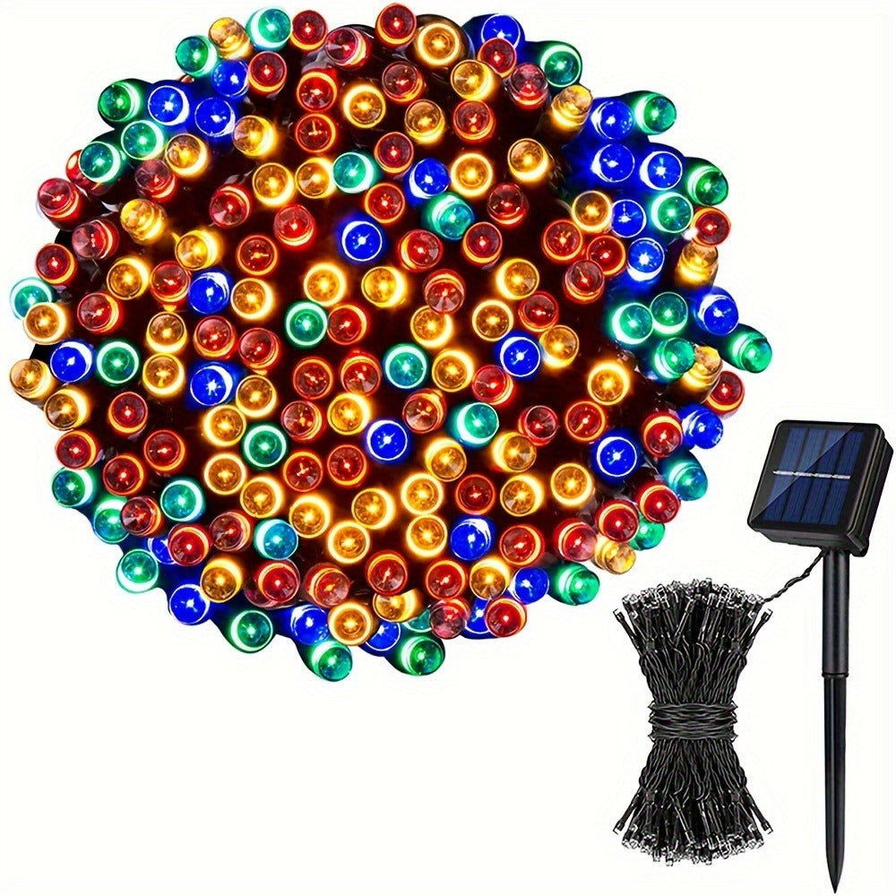 String Lights, IP65 Solar Fairy Lights with Eight Modes, 100- or 200-LED Pack Options and Seven Colors