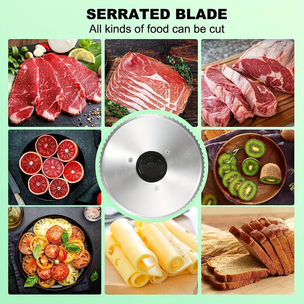 Electric Meat Slicer for Home, 6.7" Stainless Steel Blade, 150W Deli Food Slicer with Adjustable 0-15mm Thickness for Cold Cuts, Cheese, Bread & Vegetables, Easy to Clean
