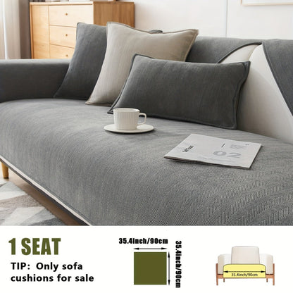 Sofa Cover Ribbed Chenille Stretch Panels with Non-Slip Design for 1 to 4 Seats, Armrests or Cushions