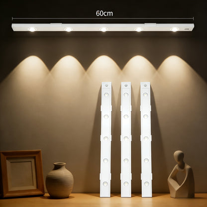 Rechargeable Motion Sensor Cabinet Lights with Dimming and Three Modes in Four Size, Color and Pack Options