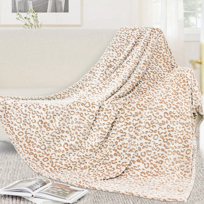 Raised Leopard Pattern Throw Blanket in Five Colors and 14 Listed Size-and-Color Combinations
