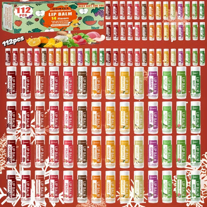 Lipstick Bulk Set 112pcs 14 Flavors - Moisturizing Lip Balm 0.15oz Mini Lipstick Assortment for Wedding Party Favors Gift Bags Wholesale Makeup Supplies - Fashion Lip Color Variety Pack