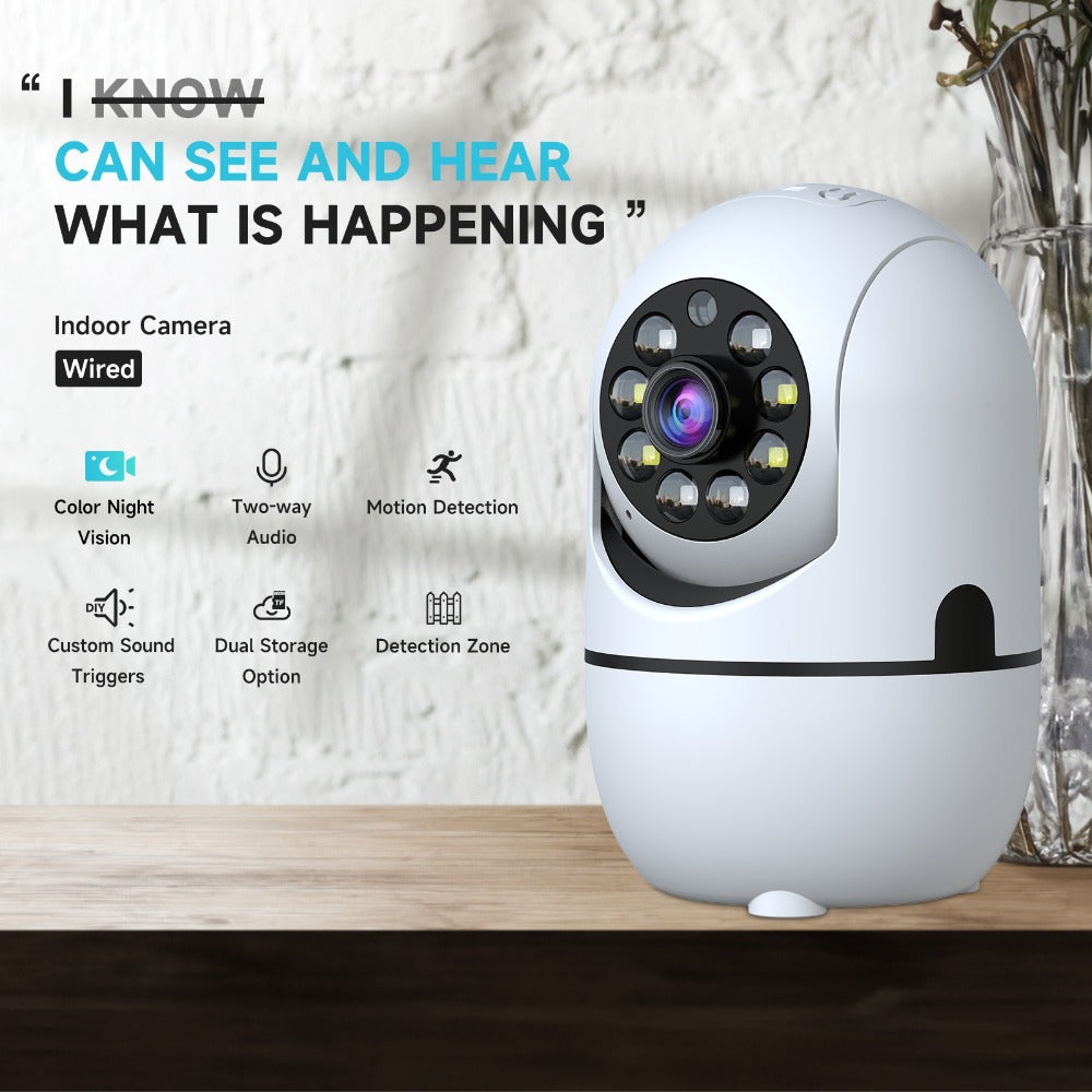 Pan Tilt Indoor Security Camera 355° with Dual Band 2.4G/5GHz WiFi, Color & B&W Night Vision, 2-Way Audio, Baby Pet Monitor, Motion Detection, Alexa Compatible, Cloud & SD Storage – 1/2/3/4 Pack