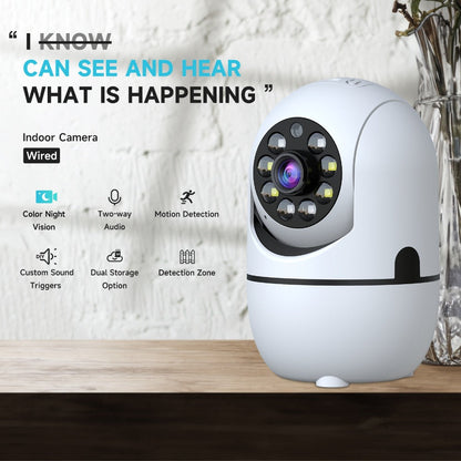 Pan Tilt Indoor Security Camera 355° with Dual Band 2.4G/5GHz WiFi, Color & B&W Night Vision, 2-Way Audio, Baby Pet Monitor, Motion Detection, Alexa Compatible, Cloud & SD Storage – 1/2/3/4 Pack
