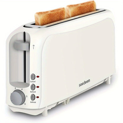Slim Toaster 2-Slice – SEEDEEM 6-Setting Shade Control, Cancel, Reheat & Defrost, Removable Crumb Tray, 750W Compact Fits-Anywhere Design for Bread, Waffles & Bagels, 6 Colors Available