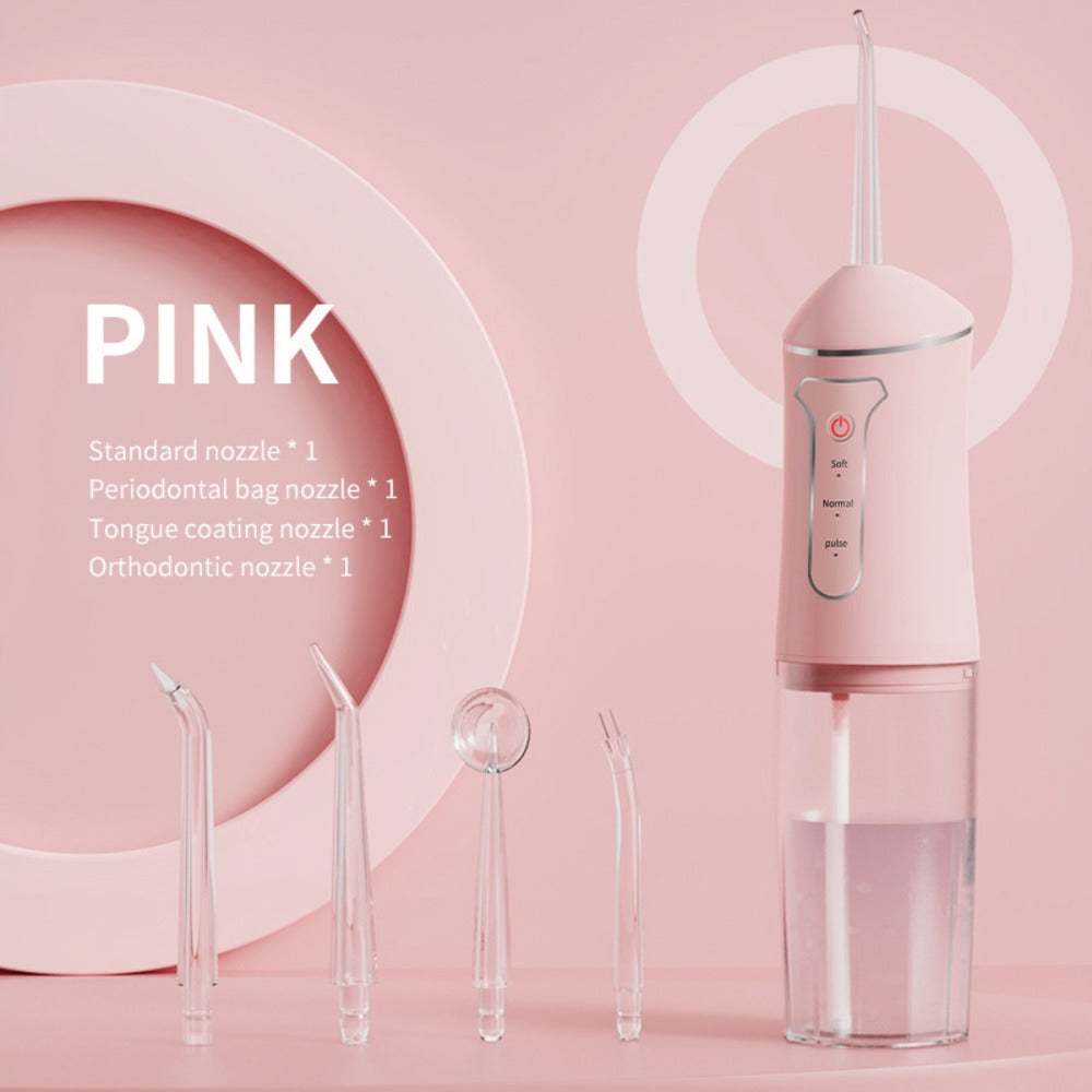 Water Flosser Cordless Three-Mode Design with Four Nozzles, USB Charging and Four Color Options