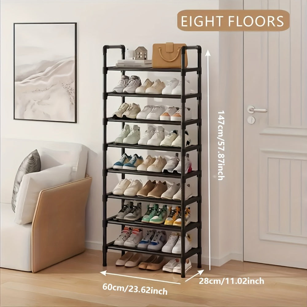 Black Multi-Tier Shoe Rack in 3 to 8-Tier Options, 23.62 Inch Wide for Entryways and Closets