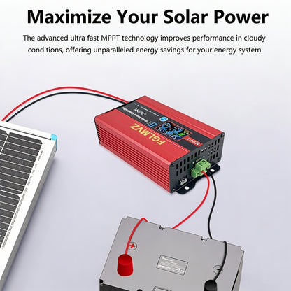 30A MPPT Solar Boost Charge Controller 1200W – DC-DC Step-Up Solar Panel Regulator for Lead-Acid, Gel & Lithium Batteries, Compatible with Golf Cart, E-Bike, Electric Scooter & Off-Grid Systems
