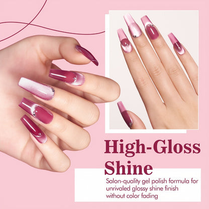 Nine-Color Cat Eye Gel Polish Jar Set with MORDDA Flower Order Shades and Included Magnetic Tool