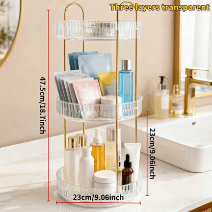 Rotating Multi-Level Makeup Organizer with Detachable Trays and 12 Exact Color-and-Layer Options