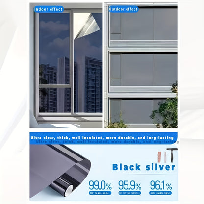 One Way Window Film Static Cling No Glue UV Blocking Heat Control Reflective Mirror Film for Home Office Bathroom