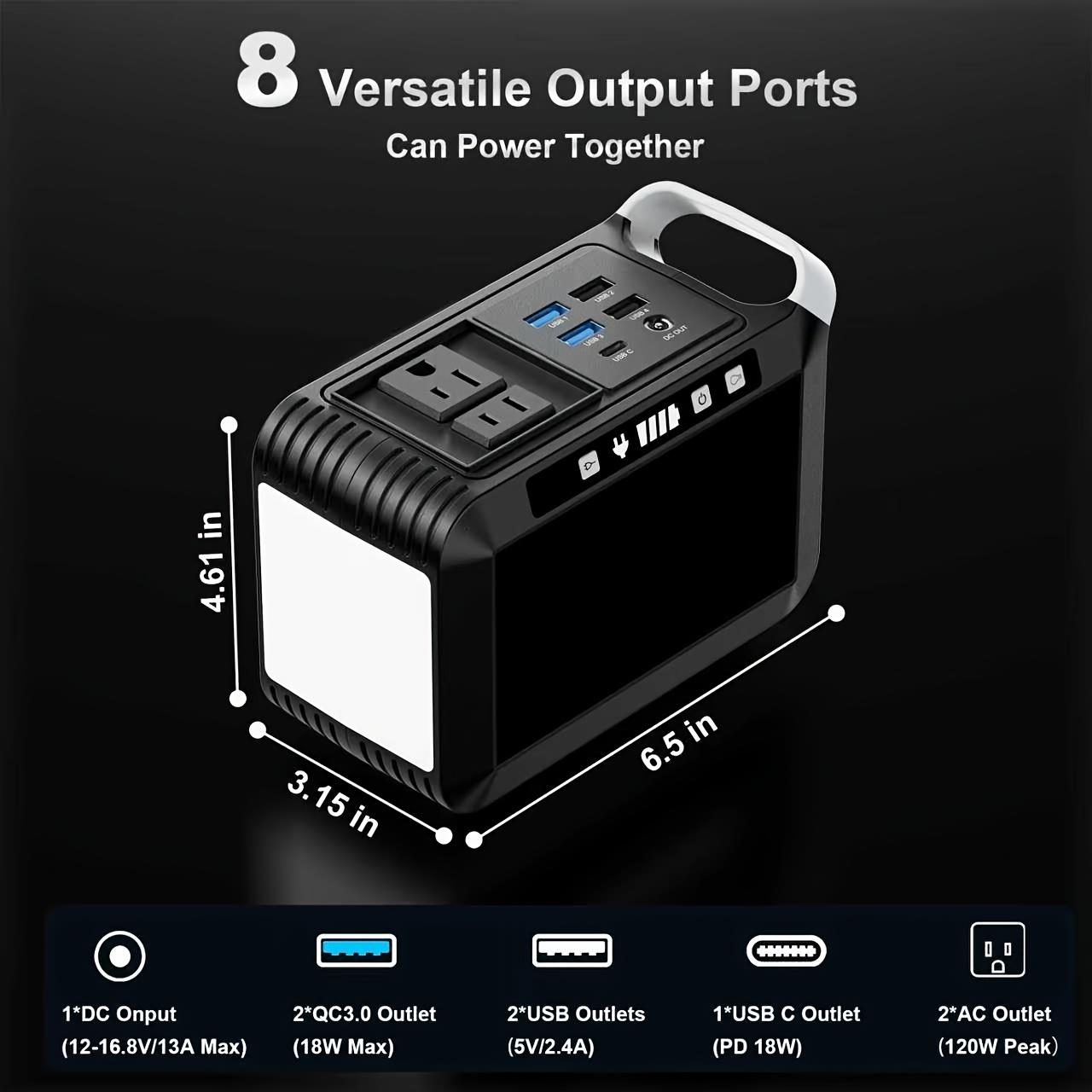 Portable Power Station 88/148/172Wh with AC Outlet 110V, Solar Generator for Camping, USB3.0 QC Fast Charge, Backup Battery for Home Emergency, RV & Travel