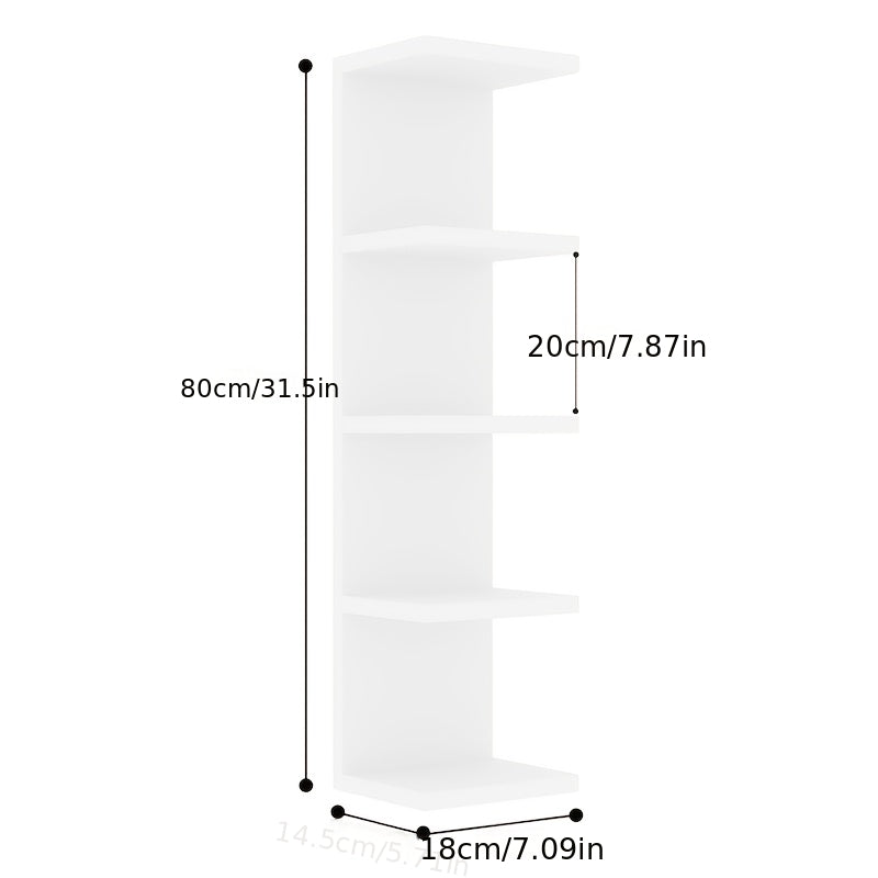 5-Tier Floating Wall Shelf Wall-Mounted Storage Rack 31.5" - Space Saving Display Shelves for Bedroom Living Room Oak Finish Easy Install Thickened Suspended Wall Organizer