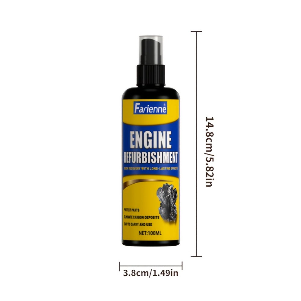 Engine Compartment Restorer Spray 3.38oz with Sponge – Engine Bay Refurbishing Agent, Polishing & Cleaning Spray, Extends Service Life – Fits All Vehicles